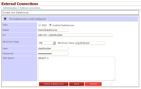 New data source creation form