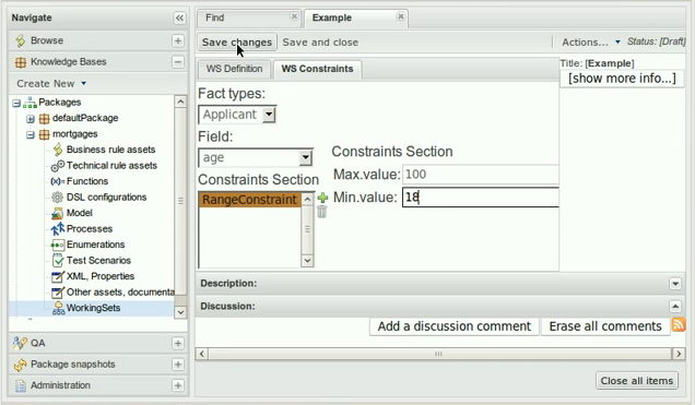 A example range constraint