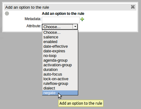 Negation of rules