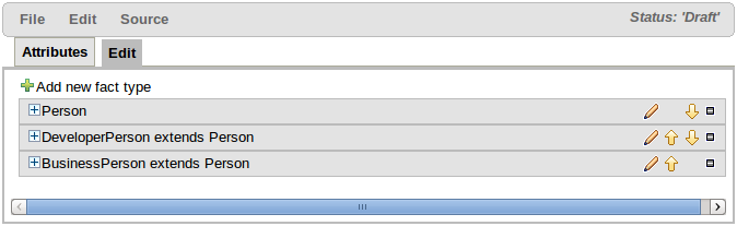 Declarative summary showing types that extend other types