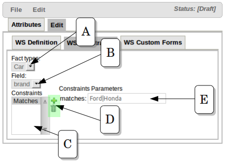 Defining Field Constraints inside a Working Set