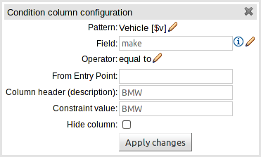 Editing a constraint in the editor