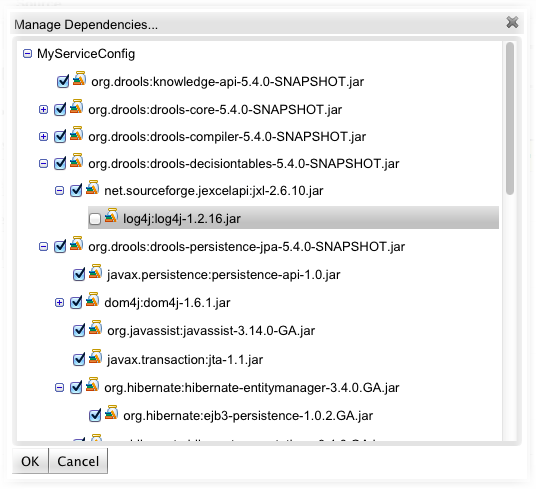 Dependency Management Dialog