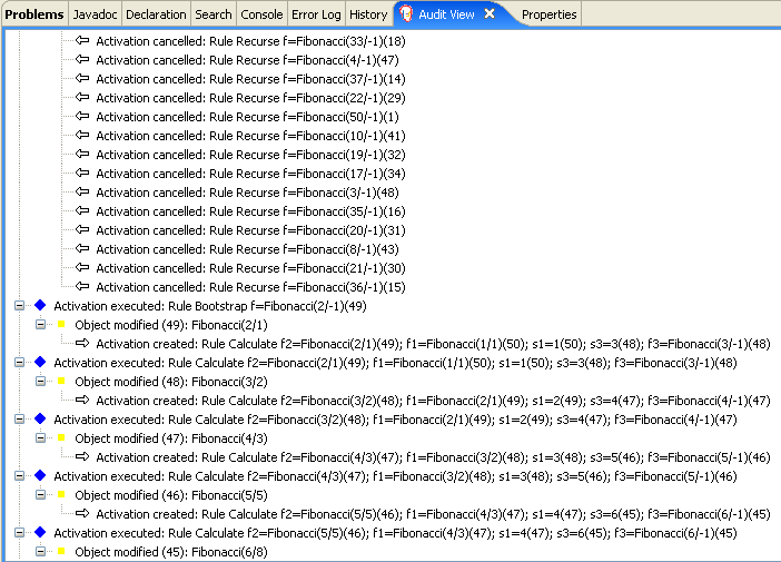 Fibonacci Example: "Bootstrap" Audit View