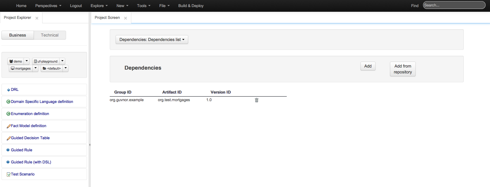 Dependencies for the current project