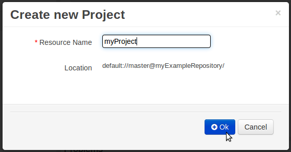 Entering project name