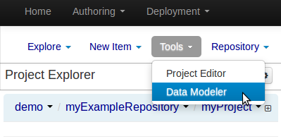 Selecting "Data Modeller"