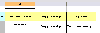 Multiple actions for a rule row