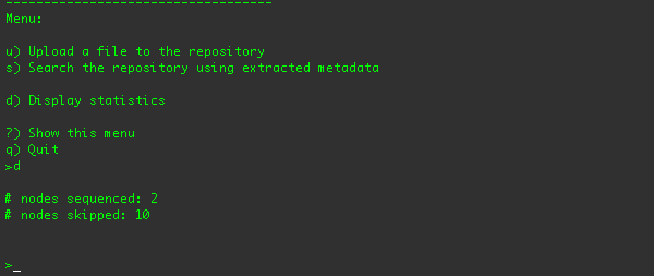 Sequencing statistics using the example client