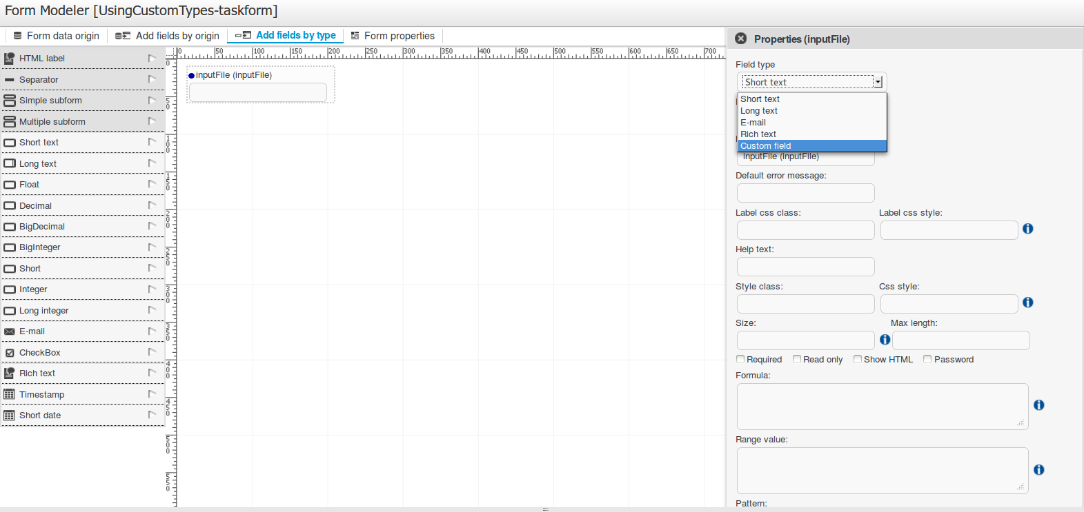 36 custom field types changing type