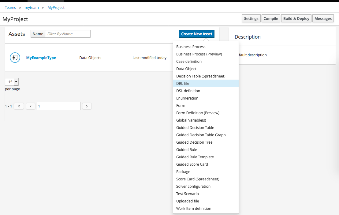 QuickStart create drl file