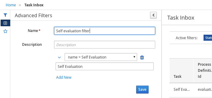 task filter taskname