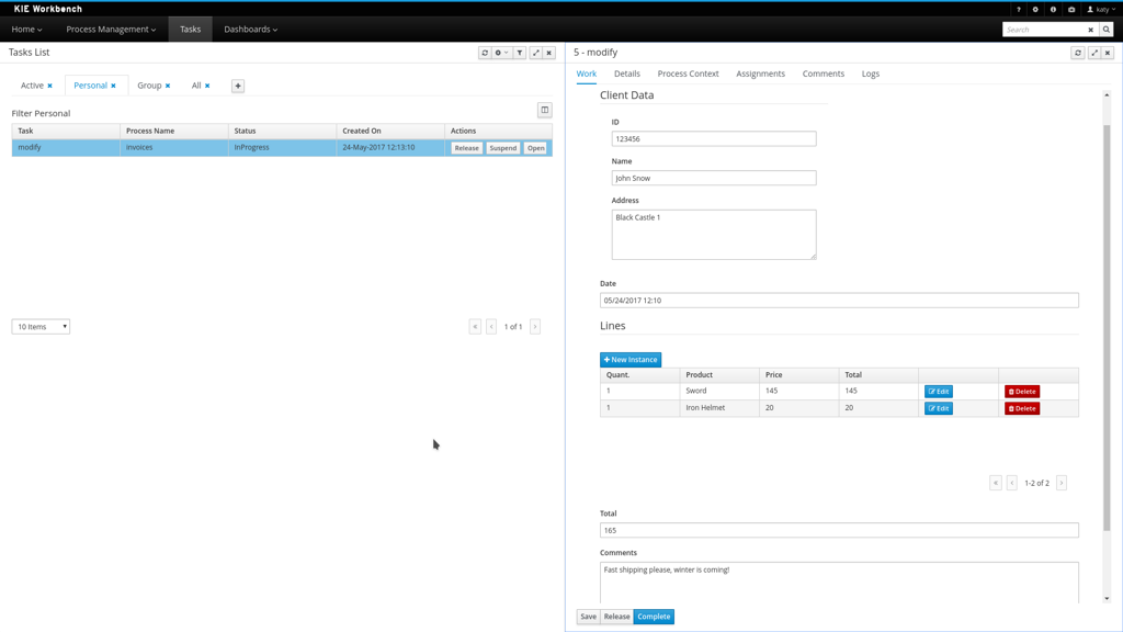 Forms jBPMIntegration