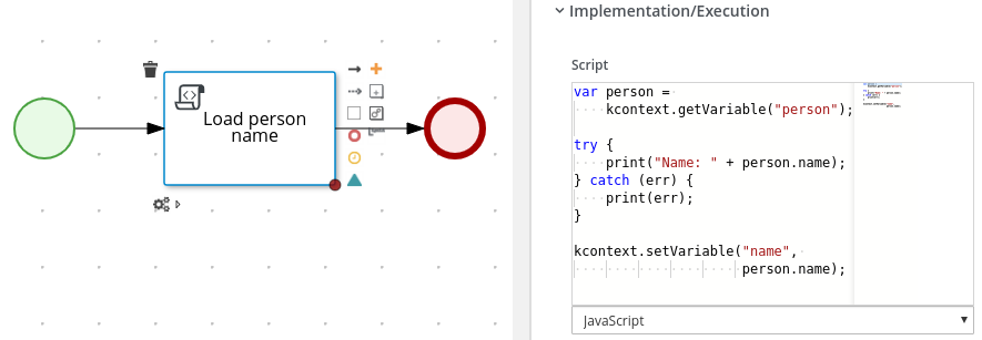 BPMN Editor Script Highlighting