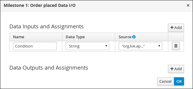 Milestone evaluation condition configuration