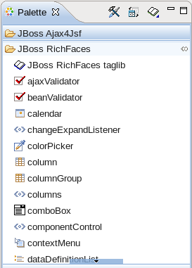 RichFaces palette in JBoss Tools