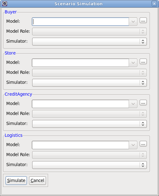 Scenario simulation dialog