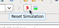 Toolbar button to reset the simulation