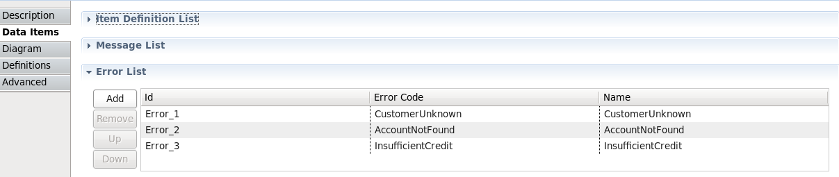 Locate and expand the Error List in the Properties view