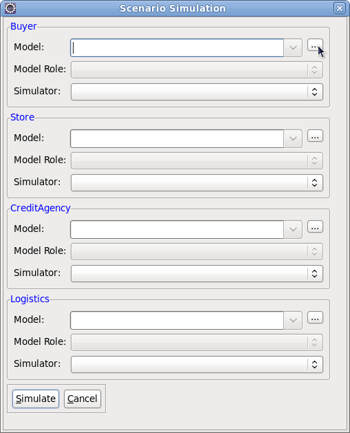 Scenario simulation dialog