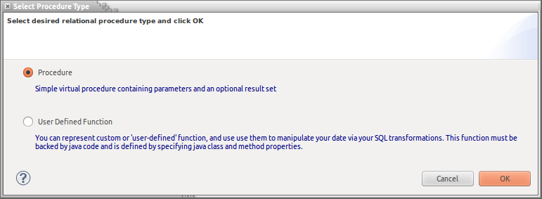 Select Procedure Type Dialog