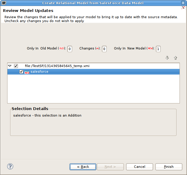 Review Model Updates Dialog