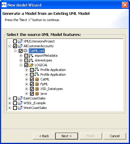 Select UML Features Dialog