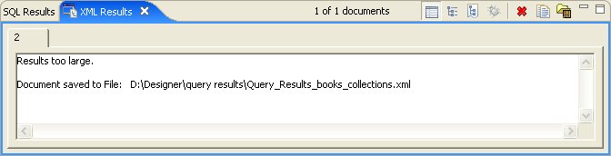 Large XML Document Saved Results Message