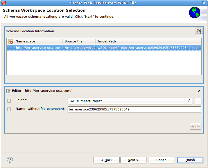 Namespace Resolution Dialog