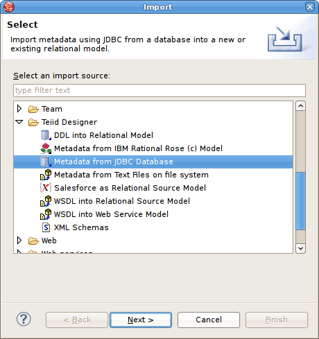 Import Metadata from JDBC Database