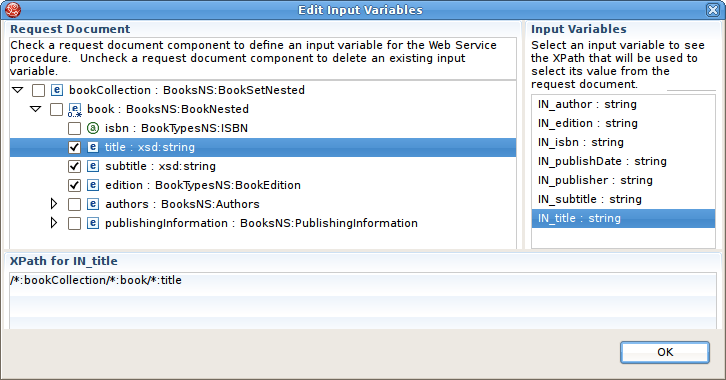 Edit Input Variables Dialog