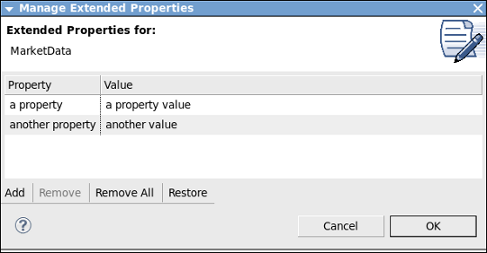 Manage Extended Properties Dialog