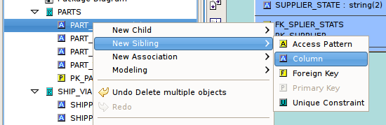 New Sibling Action In Model Explorer