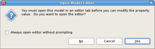 Open Model Editor Dialog