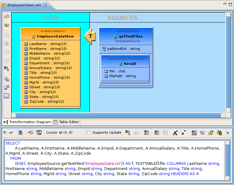 Generated Flat File View Table