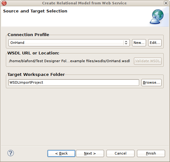 Source and Target Selection Dialog