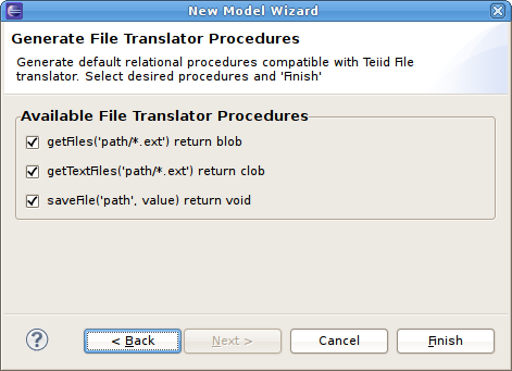 Generate File Translator Procedures Dialog