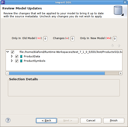 Review DDL Updates Dialog