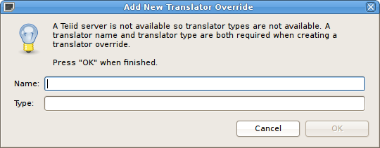 Add New Translator Override Dialog