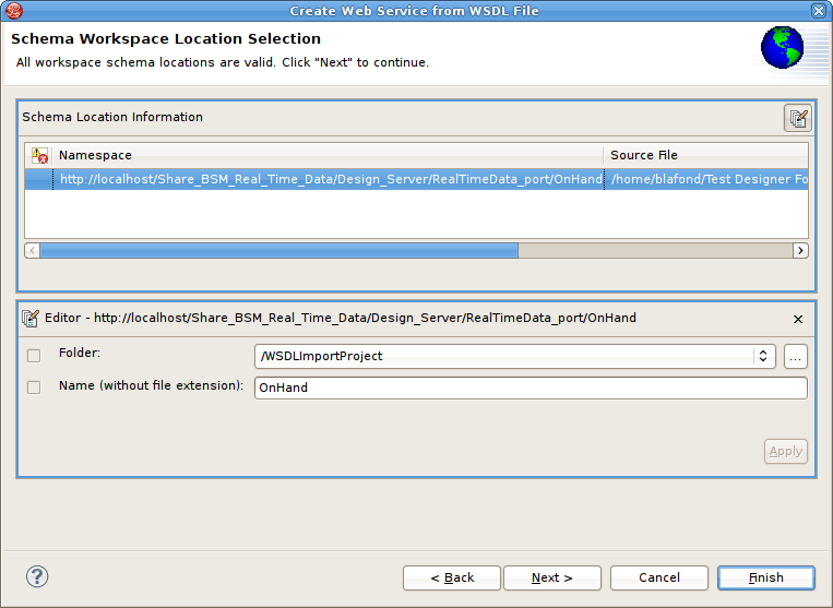 Namespace Resolution Dialog