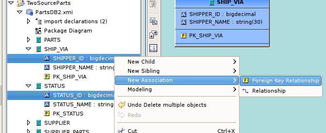 New Association Action In Model Explorer