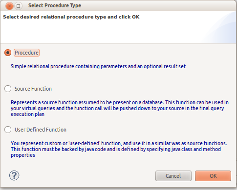 Select Procedure Type Dialog