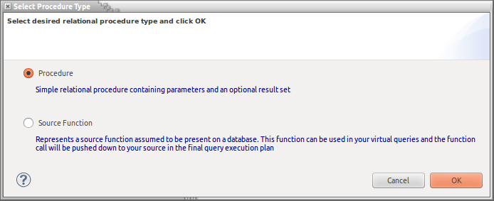 Select Procedure Type Dialog