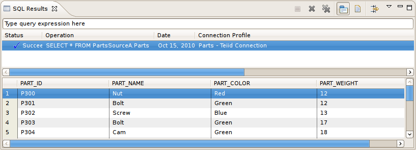 SQL Results View