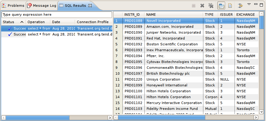 SQL Results View