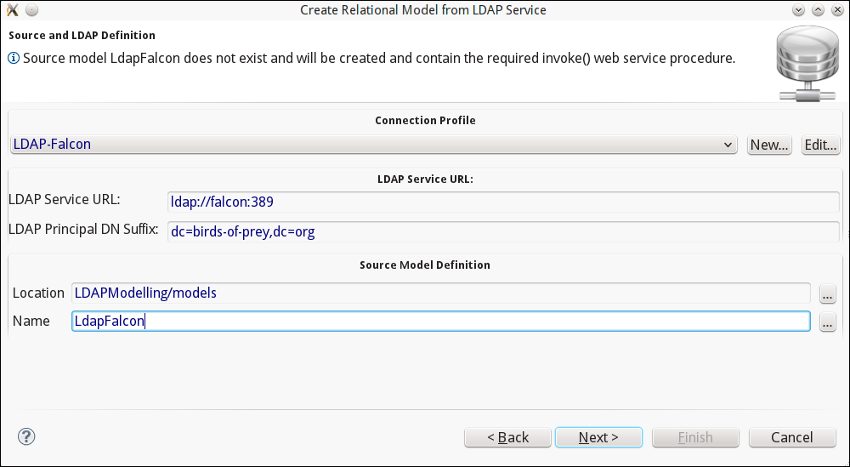 LDAP Definition Wizard Page