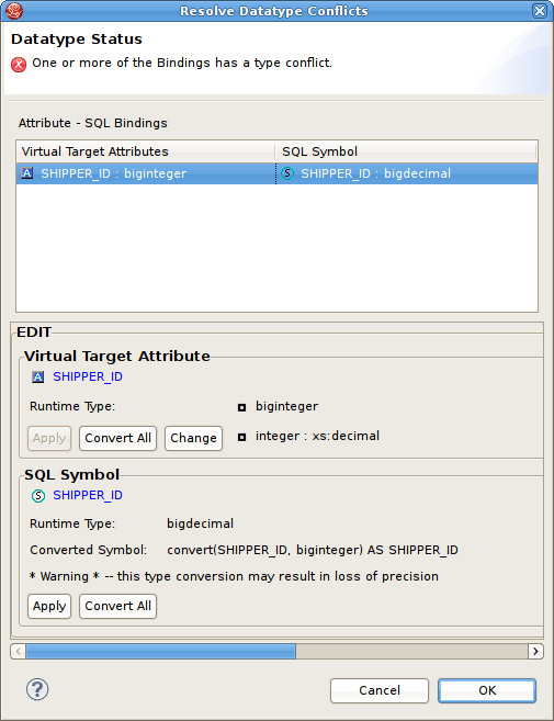 Datatype Resolver Dialog