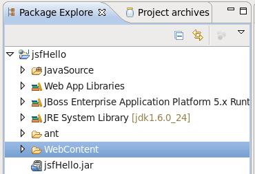 Archive in Package Explorer