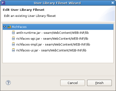 Editing User Library Fileset