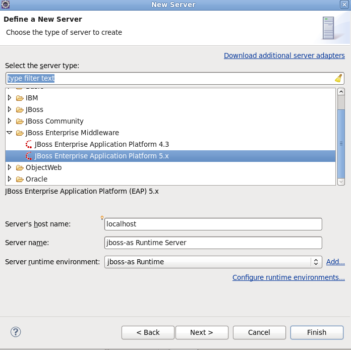 Adding a JBoss Server
